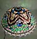 Vtg 21.5 Tiffany Style Stained Glass Lamp Shade Hanging Table Floral Jeweled