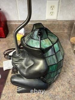 Vtg 21 Stained Glass Frog Umbrella Lamp Art Glass Night Light Accent