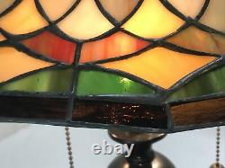 Vtg Stained Slag Glass Lamp Shade Arts & Crafts Mission Deco Tiffany Style 13.5