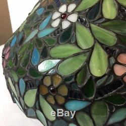 Vtg Stamped Numbered Dale Tiffany Stained Glass Lamp Shade Floral 16 Shade Only