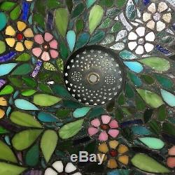 Vtg Stamped Numbered Dale Tiffany Stained Glass Lamp Shade Floral 16 Shade Only