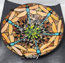 Vtg Tiffany Style Large 18 Stained Glass Dragonfly Ceiling Lamp Shade Free S&H