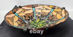 Vtg Tiffany Style Large 18 Stained Glass Dragonfly Ceiling Lamp Shade Free S&H