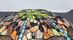 Vtg Tiffany Style Large 18 Stained Glass Dragonfly Ceiling Lamp Shade Free S&H