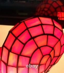 Vtg Tiffany Style Snail Accent Table Lamp Stained Glass Mosaic Bronze Tone Light