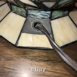 Vtg Tiffany Style Stained Glass 150+ Jewels Double Light Night Light Table Lamp