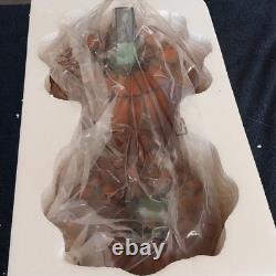 Vtg Tiffany Style Stained Glass Double Pumpkin Large Accent Light Lamp NEW