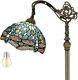 Werfactory Tiffany Floor Lamp Sea Blue Stained Glass Dragonfly Arched Lamp