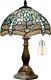 Werfactory Tiffany Lamp Seablue Stained Glass Dragonfly Style Table Reading Lamp