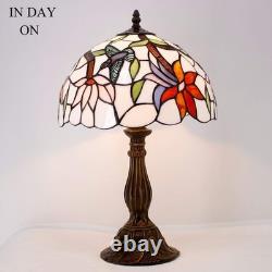 WERFACTORY Tiffany Lamp Stained Glass Hummingbird Style Table Lamp Bedside