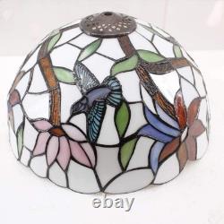 WERFACTORY Tiffany Lamp Stained Glass Hummingbird Style Table Lamp Bedside