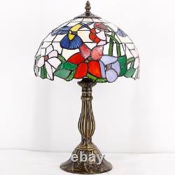 WERFACTORY Tiffany Lamp Stained Glass Lamp Hummingbird Style Bedside Table Lamp