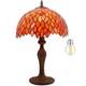 Werfactory Tiffany Lamp Stained Glass Table Lamp Red Wisteria Style Desk Beds
