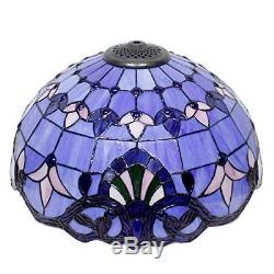 WERFACTORY Tiffany Style Table Lamp 24 inch tall Blue-Purple Baroque Shade 2
