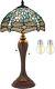 Werfactory Tiffany Table Lamp Sea Blue Stained Glass Dragonfly Style Bedside