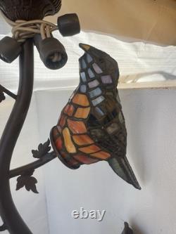 Wall Lamp Tiffany Style Stained Glass Wall Sconce Light Birds Vine Flowers Long