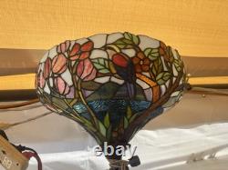 Wall Lamp Tiffany Style Stained Glass Wall Sconce Light Birds Vine Flowers Long