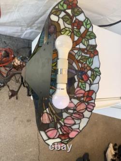 Wall Lamp Tiffany Style Stained Glass Wall Sconce Light Birds Vine Flowers Long