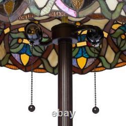 Warehouse Of Tiffany Floor Lamp 60 Ariel Stained Glass With Pull Chain Switch