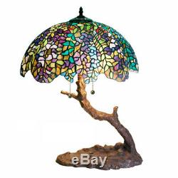 Warehouse of Tiffany Style Stained Glass Tree Accent Lamp Livingroom 25 H X 18 W