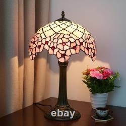 Wecrejoni Tiffany 12 inches, 12 Inches Bronze Base Cherry Blossom Table Lamp
