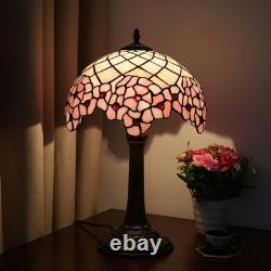 Wecrejoni Tiffany 12 inches, 12 Inches Bronze Base Cherry Blossom Table Lamp