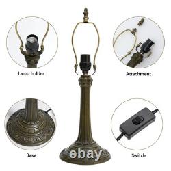 Wecrejoni Tiffany 12 inches, 12 Inches Bronze Base Cherry Blossom Table Lamp