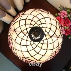 Wecrejoni Tiffany 12 inches, 12 Inches Bronze Base Cherry Blossom Table Lamp