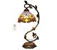 Werfactory Tiffany Table Lamp Banker Stained Glass Lamp, Bedside Lamp Blue Yellow