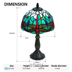 Whimsical Dragonfly Tiffany Style Table Lamp 8 Small Stained Glass Lamp wi