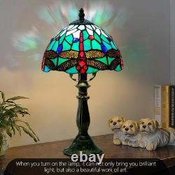 Whimsical Dragonfly Tiffany Style Table Lamp 8 Small Stained Glass Lamp wi