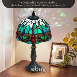Whimsical Dragonfly Tiffany Style Table Lamp 8 Small Stained Glass Lamp wi
