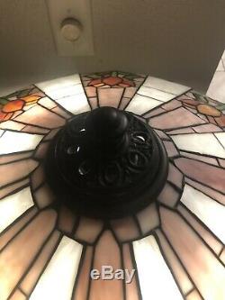 Wilkinson large Antique Leaded Stained Glass Tulip Lamp