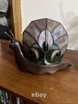 Wireless LED Stained Glass Halston Animal Accent Lamp-Snail