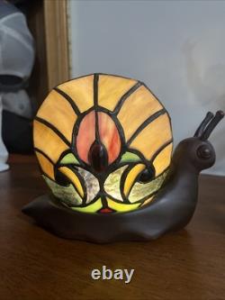Wireless LED Stained Glass Halston Animal Accent Lamp-Snail