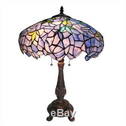 Wisteria Design Stained Glass Table Lamp Tiffany Style Shade 16W