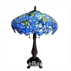 Wisteria Design Stained Glass Table Lamp Tiffany Style Shade 16W