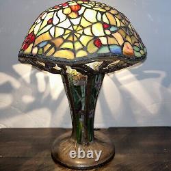 Zinnia stained glass Tiffany Lamp Quality reproduction Large