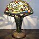 Zinnia Stained Glass Tiffany Lamp Quality Reproduction Large